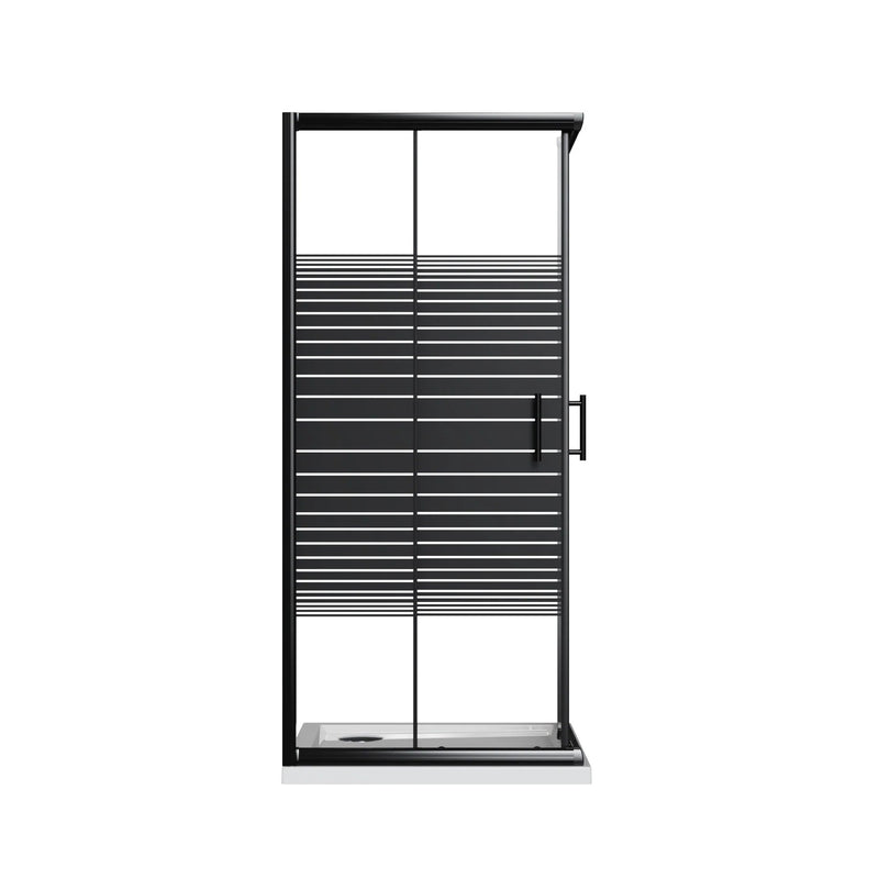 Box Doccia Angolare 2 Ante Scorrevoli 70x90 cm in Cristallo 6 mm H190 cm Profilo Nero