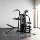 Palestra Multifunzione 250x183x213 cm con Sistema a Pulegge Panca Regolabile Pacco Pesi 69 kg e Cavi in Acciaio Nero      