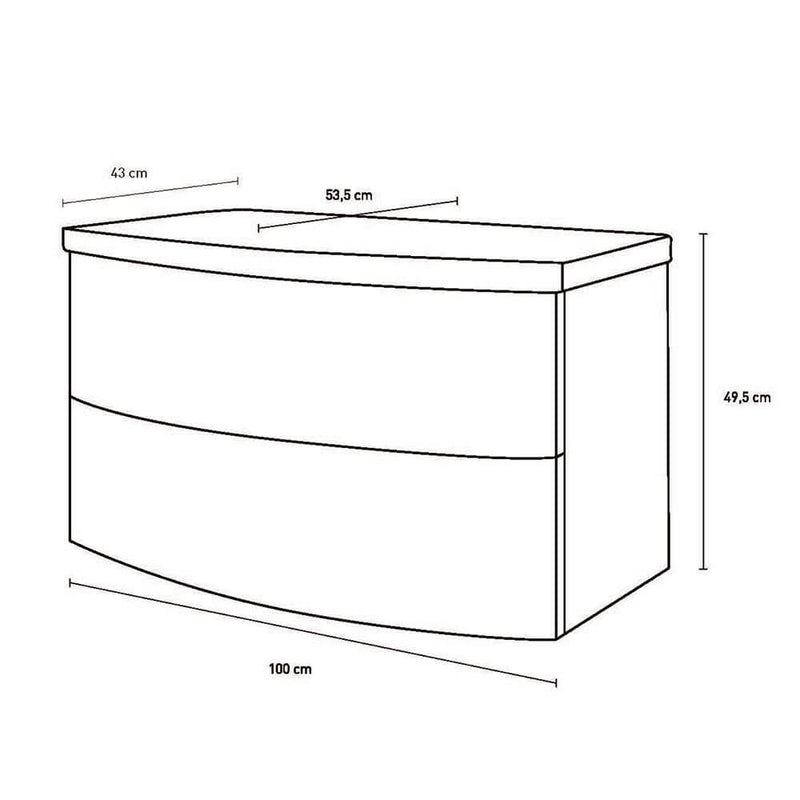 Mobile da Bagno sospeso Monica 02 Rovere Bianco TFT