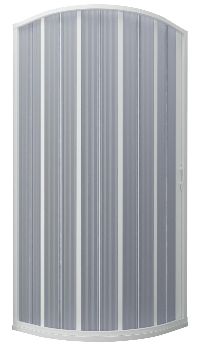 Box Doccia Semicircolare 1 Anta a Soffietto in PVC Apertura Laterale H185 cm Dorini Bianco Varie Misure