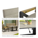 Set 4 Pezzi Salotto da Giardino 5 Posti Kea Plus con Divano 2 Poltrone Reclinabili e Tavolino Piano in Ceramica in Alluminio Verniciato Grigio  