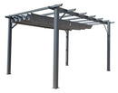 Pergola da Giardino 4x3x2,3 m in Alluminio Grigio Antracite con Telo di Copertura 140g/mq Grigio