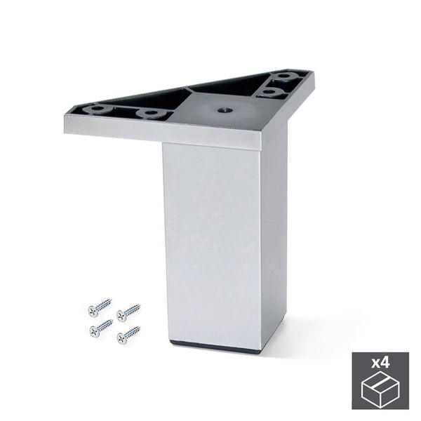 online Kit mit 4 Füßen für Möbel H10 cm aus Emuca-Kunststoff in Metallic-Grau