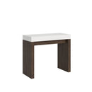 Consolle Allungabile 90-300x40x77 cm in Nobilitato Bianco e Noce