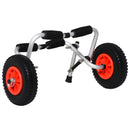 Carrello per Kayak e Canoa Pieghevole con Imbottiture Antiscivolo  in Alluminio Argento Nero e Rosso