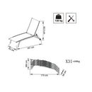 Lettino Prendisole da Giardino Itaca Impilabile 194x71x83 h cm in Textilene Tortora