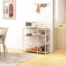Mobile Cucina 4 Ripiani 90x40x84,5 cm in Legno e Acciaio Quercia e Bianco