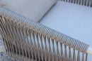 Set Salotto da Giardino Divano 2 Poltrone e Tavolino con Cuscini in Alluminio Grigio chiaro