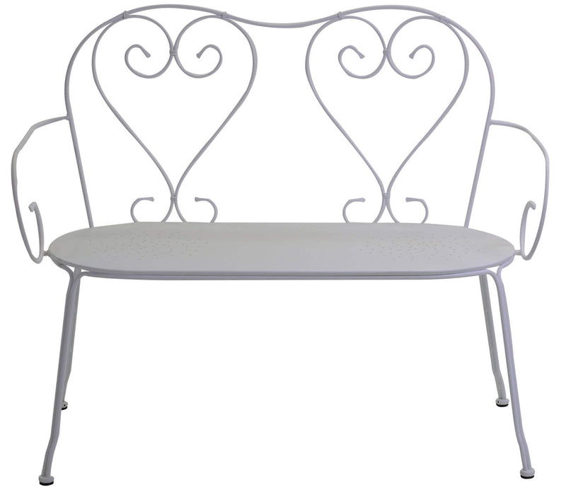 Panchina 2 Posti da Giardino 106x52x43/88 cm in Metallo Old Bianca