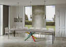 Tavolo Allungabile 180/440x90 cm Volantis Cashmere Gambe Multicolore 4/B      