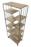 Libreria Industry 75x40x182 cm in Ferro e MDF