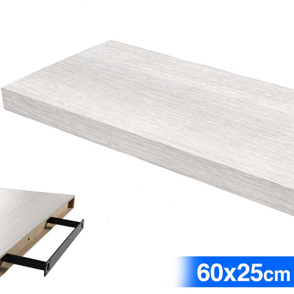prezzo Mensola Parete Rettangolare Scaffale 60x25x4cm Libreria Legno MDF Bianco