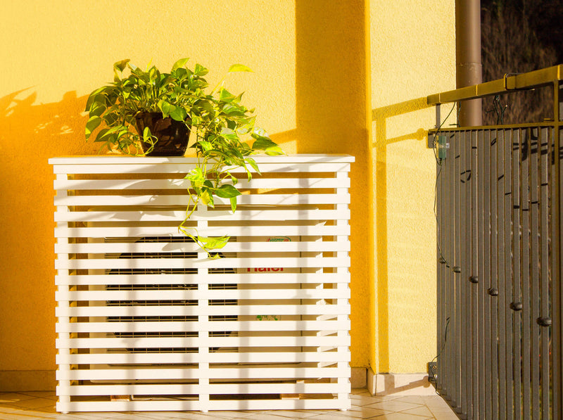 Copri Condizionatore in Legno Fiano Aria Bianco Varie Misure