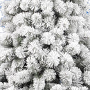 Albero di Natale Innevato Des Alpes Ø76x150 cm 198 Rami Super Folto con Effetto Neve in PVC Verde      