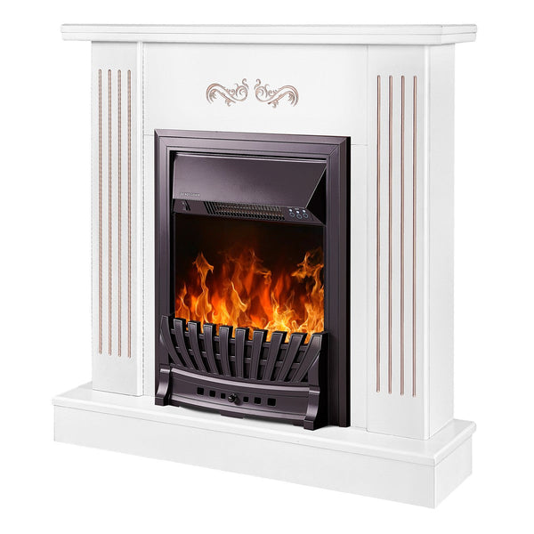 Camino Elettrico da Pavimento 90,5x94x26,5 cm Effetto Fiamma 2000W Smile & Pluton Bianco Bianco acquista