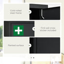 Armadietto per Medicinali 30x14x46 cm 3 Ripiani in Acciaio Nero