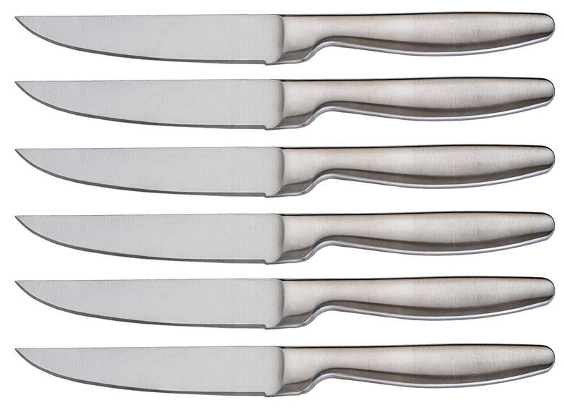 Set 6 Coltelli da Tavola Lama Liscia in Acciaio Inox Jacob Silver