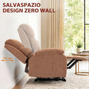 Poltrona Reclinabile Manuale 85x93x105 cm con Poggiapiedi e Braccioli Imbottiti in Tessuto Marrone Scuro      