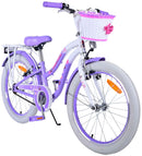 Bicicletta per Bambine 20" Freni Vbrake Cambio Shimano 7 Marce e Cavalletto con Cestino e Portapacchi Viola