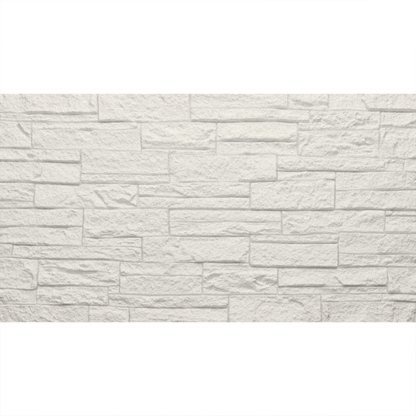 Set 12 Pannelli Decorativi Area 8,6 mq 120x60x2,5 cm Rivestimento Murale Effetto Mattoni in Pietra 3D in PU Quarzite Bianco online