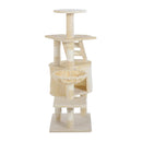 Albero Tiragraffi con Piattaforme Beige 55x40x125 cm 