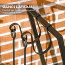 Scaffale Portalegna con Ganci 45x32x58 cm in Acciaio Nero
