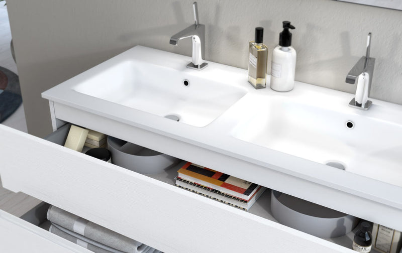 Mobile Bagno Sospeso 121cm TFT Swing Grigio Bianco