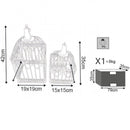 Set 2 Gabbie Natalie Rettangolari in Acciaio Bianco Antico