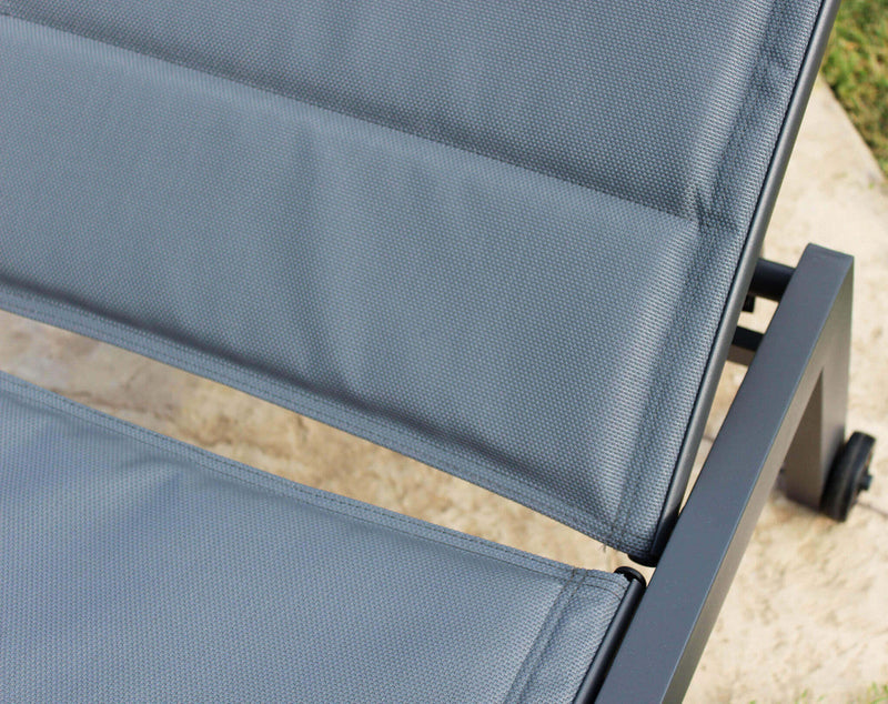 Lettino Prendisole da Giardino Formentera Impilabile 198x61x34/95 h cm in Alluminio Antracite