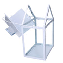 Set 3 Lanterna in metallo bianco 