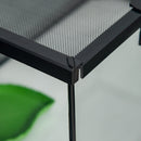 Terrario per Rettili Rialzato 50x30x25 cm con Serratura e Termometro in Vetro e Rete Metallica Nero  