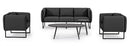 Divano 3 Posti 186x74x72h cm con Cuscini Pixel Antracite