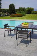 Sedia Impilabile da Giardino 56x55x80 cm in Alluminio Malibù Grigio