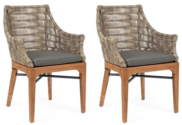 Set 2 Sedie 60x58,5x85h cm con Cuscini Keilani sconto
