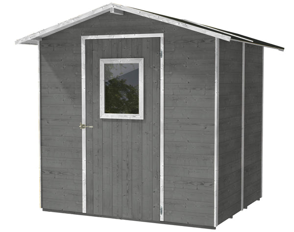 Gartenbox aus Holz für Werkzeuge 200 x 167 x 214 cm mit Tür und Fenster Ecla Grey sconto