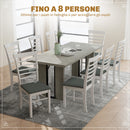 Tavolo da Pranzo in Stile Industriale 180x80x75 cm fino a 8 Persone in Legno e Acciaio Grigio  