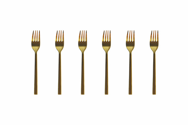 Set mit 6 Dessertgabeln aus Goldstahl Villa d'Este Home Tivoli Lexington prezzo