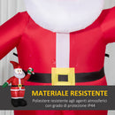 Babbo Natale Gonfiabile Luminoso 155x85x240 cm con  Luci LED
