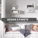 Set 2 Comodini Sospesi 40x29,5x33,5 cm in MDF Bianchi