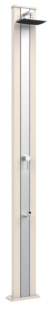 sconto Doccia da Esterno Giardino Miscelatore e Lavapiedi Arkema Spring S Fascia Inox Bianco Crema