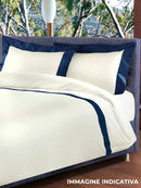 Copripiumino Matrimoniale con Sacco e Federe Bordi in Raso Garrini Eveline Avorio/Bordeaux