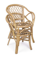 Poltrona da Giardino 54,5x60x80 cm in Rattan con Cuscino Cathina