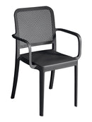 Sedia Impilabile da Giardino 56x52x86 cm in Polipropilene Antracite