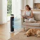 Ventilatore a Torre da Pavimento 25x25x80 cm Oscillante 70° in PP e ABS Bianco e Nero      