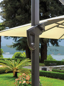 Ombrellone Decentrato da Giardino 3x3m Tennessee in Alluminio e Poliestere Ecrù