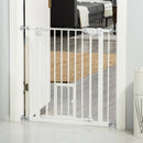 Cancelletto di Sicurezza per Cani con Porta Piccola Montaggio a Pressione 74-80x76,2 cm Bianco 