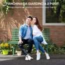 Panchina da Esterno in Alluminio a 2 Posti a Doghe 123x67x79cm Verde