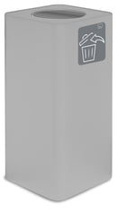 Pattumiera Per Raccolta Rifiuti 38x38xh80 cm In Acciaio Verniciato con Coperchio Basculante Bianco