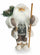 Leuchtende Weihnachtsmannpuppe mit Tannennadeln 6 LED aus Stoff H46 cm Weiß Soriani