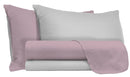 Set Lenzuola Sopra Sotto e Federe Doubleface Rosa Antico\/Grigio Chiaro
